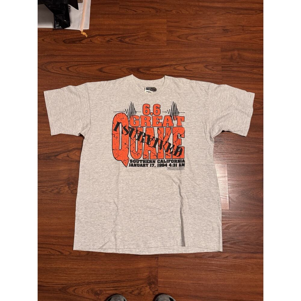 Vintage I Survived 6.6 Great Quake Southern California January 17, 1994 Shirt XL